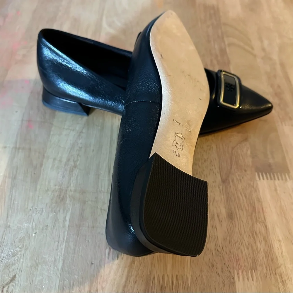 Tory Burch Georgia Pointed Toe Flat Black Shoes
